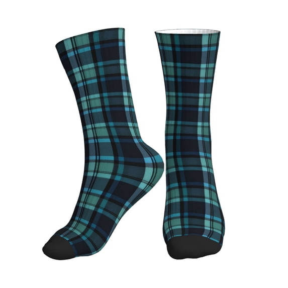 Athletic Socks Vintage Tartan Plaid Print Sport Running Calf Socks Crew Socks for Men Women