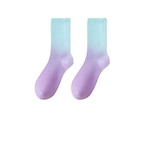 Athletic Socks for Women Unisex Gradient Mid-Calf Colorful Sports Outer Stockings