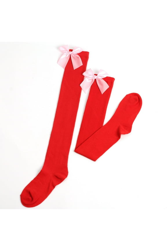 Athletic Sport Socks New Over Knee Socks Long Socks College Style High Socks Halloween Long Socks Style B-63 Red One Size