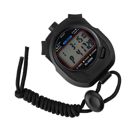 Athletic Stopwatches with Double Display Panel 10 Split Memory Lightweight Waterproof Design for Outdoor Exercise Timing