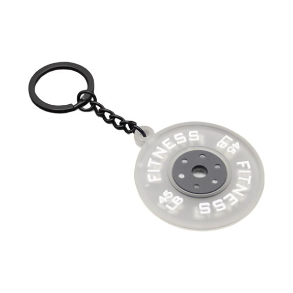 Athletic Style Weightlifting Keychain Miniature Barbell Plate Keyring Accessory