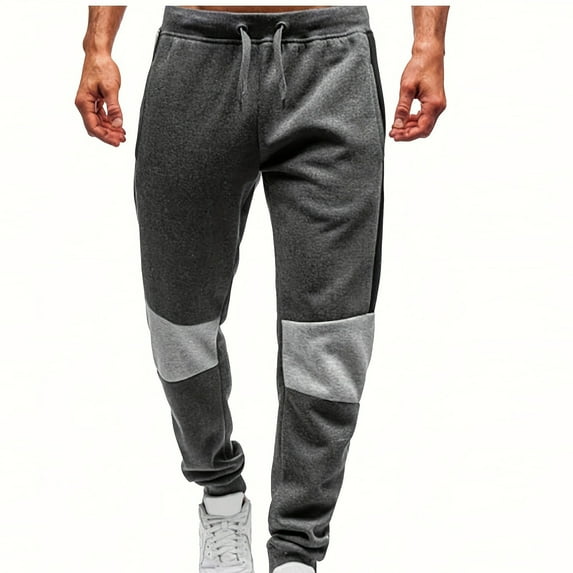 Athletic Sweatpants for Men Casual Slim Fit Workout Joggers Pants with Pockets Fashion Color Match Plus Size Trouser