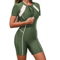 thumbnail image 1 of Athletic Swimsuit for Women One Piece Bathing Suit Fashion Lightweight Zipper Front Lap Swimwear for Women, 1 of 5