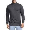 thumbnail image 1 of Athletic T Shirts for Men with Zipper Mock Neck Long Sleeve Workout Tees Tops Mens Casual Solid Stretchy Pullover Breathable Gym Running Tshirts Shirt, 1 of 7