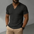 thumbnail image 1 of Athletic T-Shirts for Men Short Sleeve V Neck Workout Tshirts Shirts Mens Casual Stretchy Slim V Neck Basic Tees Tops Fathers Gifts, 1 of 6