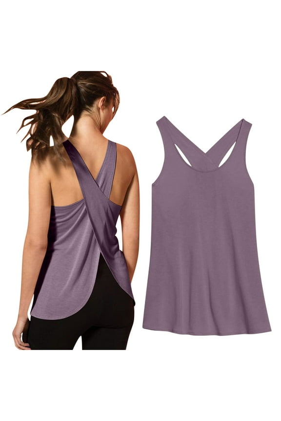 Athletic Tank Top for Women Cross Backless Workout Tops Racerback Tank Tops Open Back Running Gym Tank Yoga Tops 2025, 2025