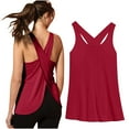 thumbnail image 1 of Athletic Tank Top for Women Cross Backless Workout Tops Racerback Tank Tops Open Back Running Gym Tank Yoga Tops 2025, 2025, 1 of 4