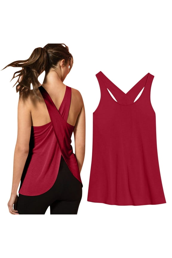 Athletic Tank Top for Women Cross Backless Workout Tops Racerback Tank Tops Open Back Running Gym Tank Yoga Tops 2025, 2025