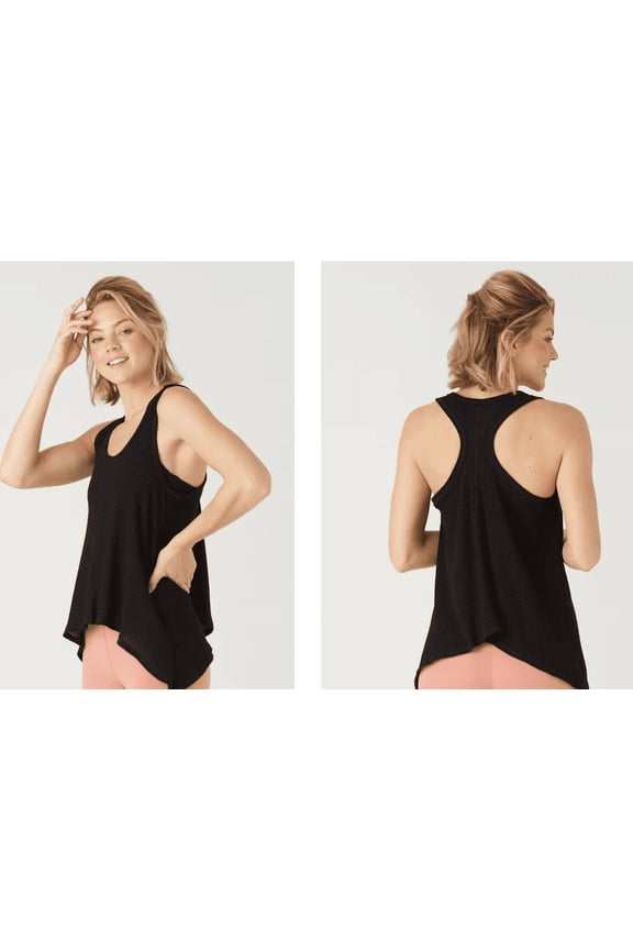 Athletic Tank Top for Yoga or Gym Glyder Wave Tank: Black