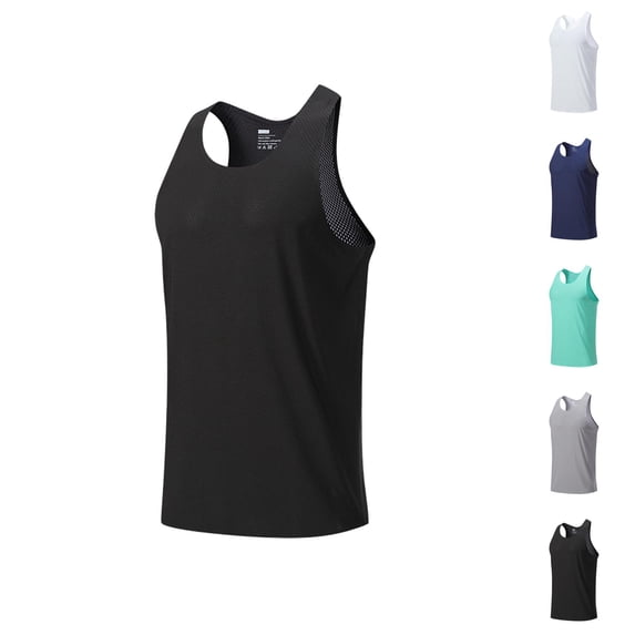 Athletic Tank Tops Men Lightweight Breathable Quick Drying Sleeveless Polo Shirt Workout Running Gym Tanks