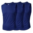 thumbnail image 1 of Athletic Tank Tops for Mens Breathable Undershirt Mesh Summer Casual Workout Gym Sports Shirts Base Layers, Navy-3PC, M, 1 of 5