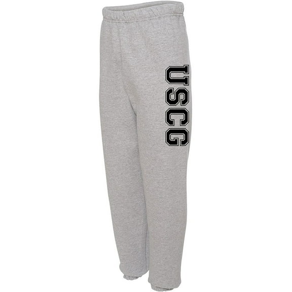 Athletic "USCG" Coast Guard Military Style Physical Training Sweat Pants in Gray