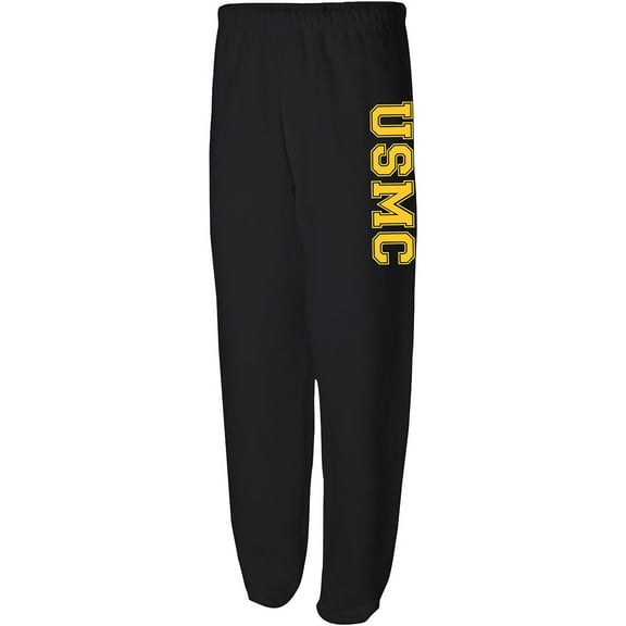 Athletic USMC Sweat Pants in Black