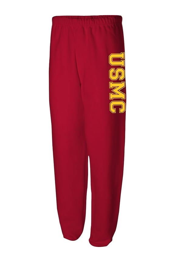 Athletic USMC Sweat Pants in Red