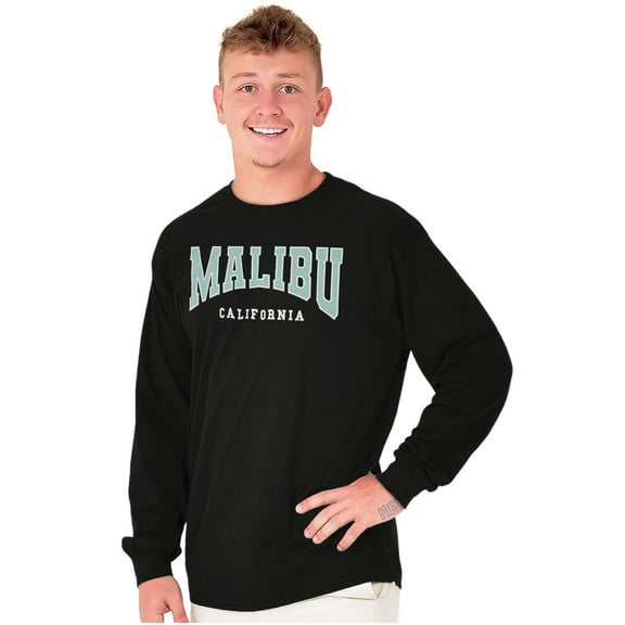 Athletic Varsity Malibu California Long Sleeve TShirt Men Women Brisco Brands X