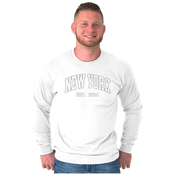 Athletic Varsity New York Est 1624 Long Sleeve TShirt Men Women Brisco Brands S