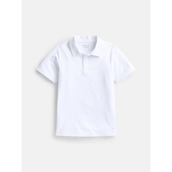 Athletic Work Boy's Active Polo Shirt with. Short Sleeves, Sizes 4-18