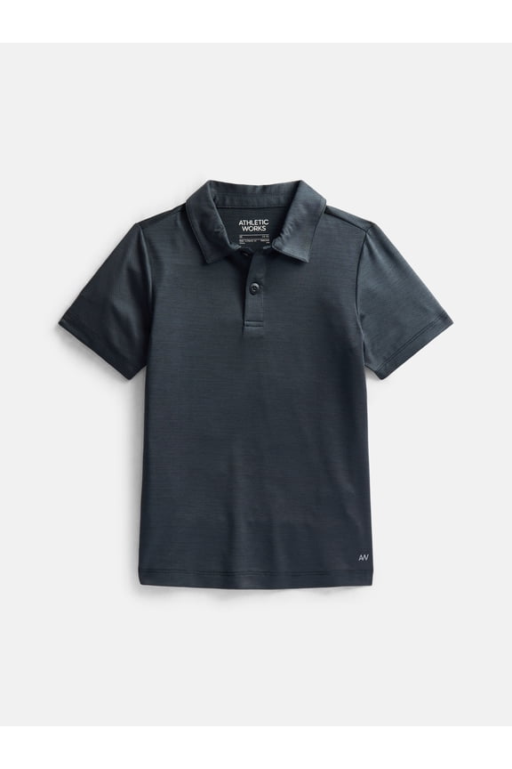 Athletic Work Boy's Active Polo Shirt with. Short Sleeves, Sizes 4-18