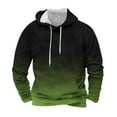 thumbnail image 1 of Athletic Workout Hoodies for Men with Front Pocket Fleece Lined Sweatshirts Mens Casual Pullover Long Sleeve Gradient Printed Thermal Warm Hoodie Tops, 1 of 4