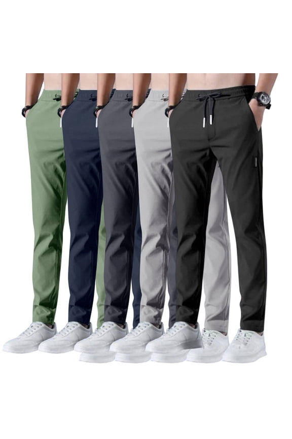 Athletic Workout Pants with Zipper Pocket - Men's Quick Dry Stretch Elastic Waist Jogger Track Pant for Running Summer B Dark Blue 3XL