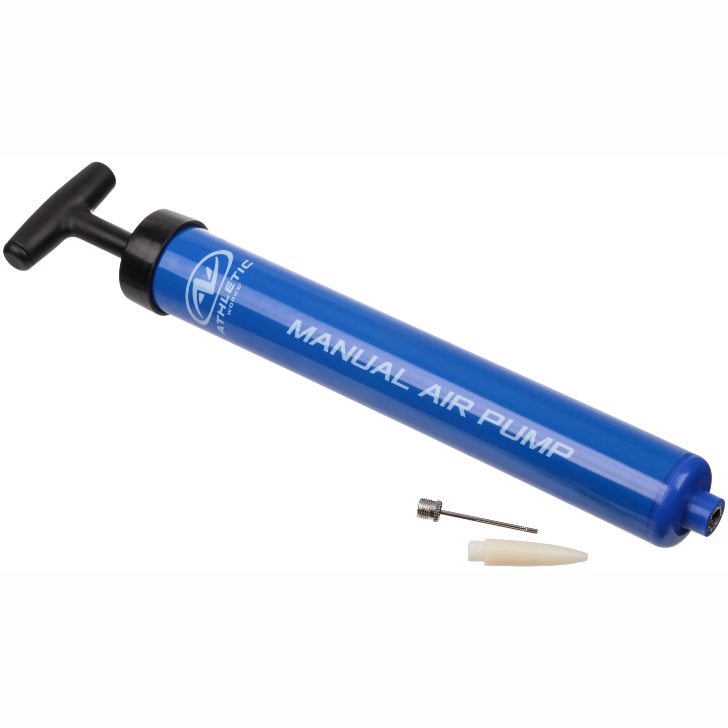 Athletic Works Manual 12 Air Pump with 1 Inflation Needle 1 Adapter, Blue,  Plastic, 0.4 lbs