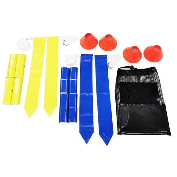 Athletic Works 10 Person Flag Football Set with Carrying Bag, Blue Yellow