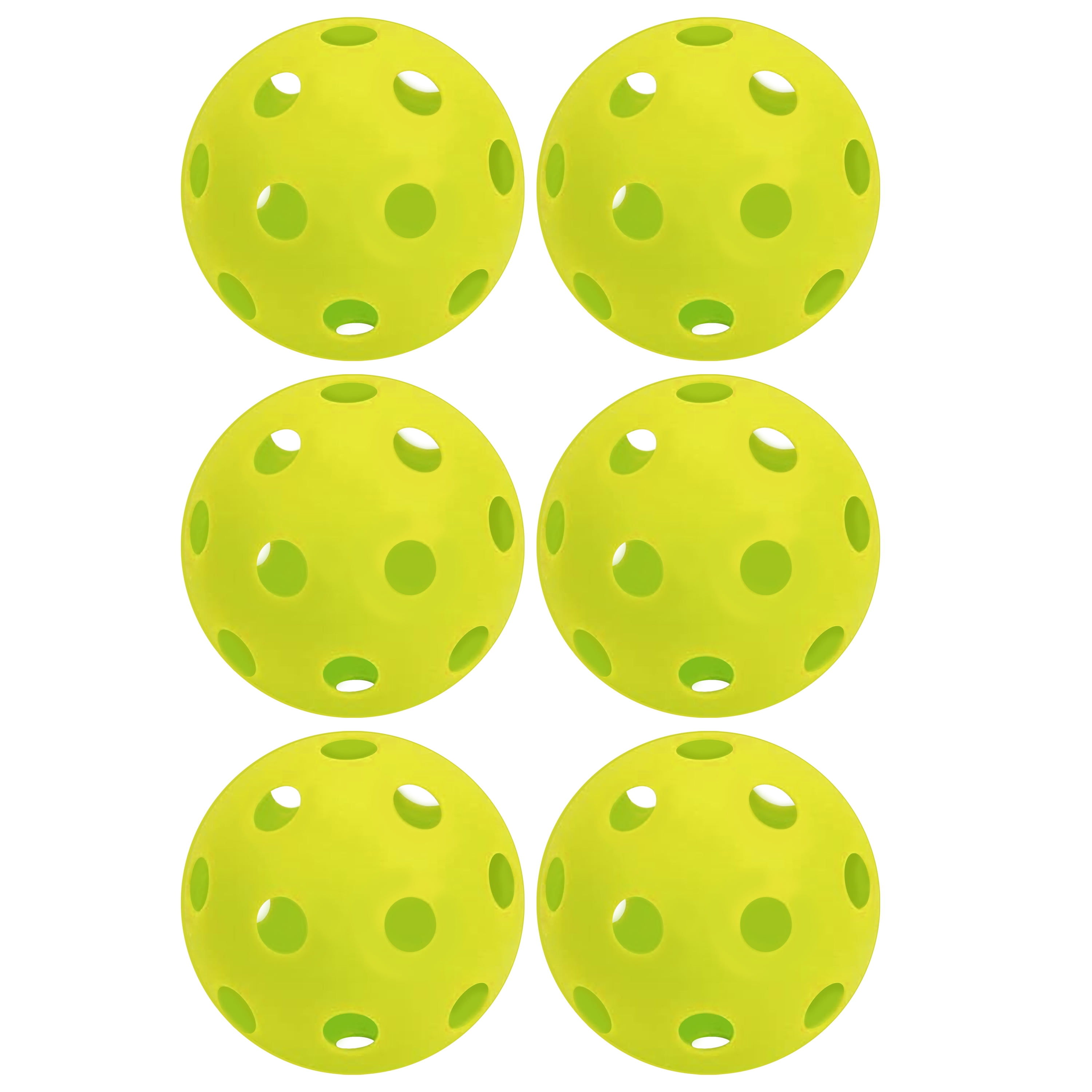 Athletic Works 11" Plastic Practice Softballs with Mesh Carry Bag, 6 pack, Yellow, 1 oz, New
