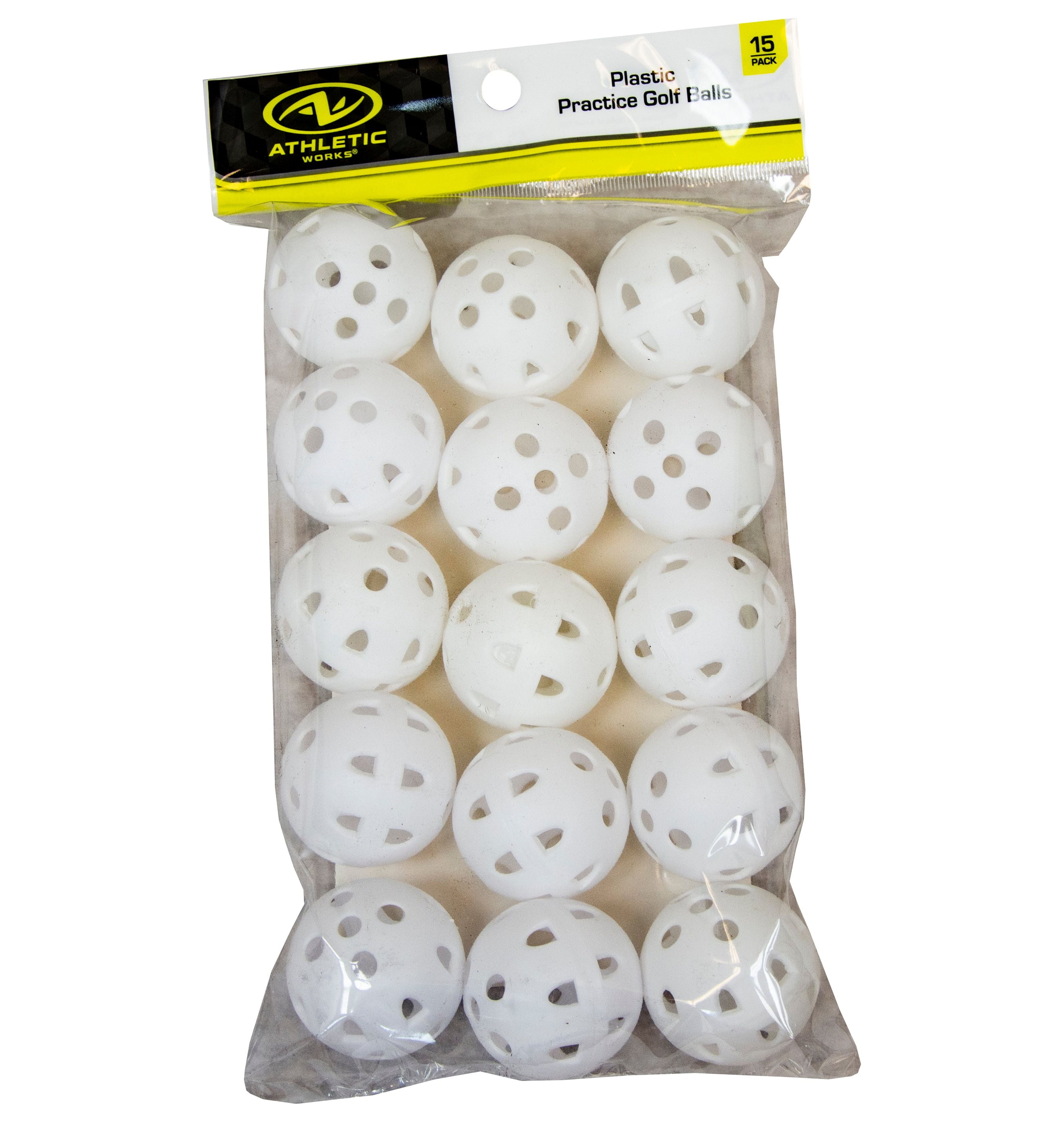 Athletic Works Plastic Practice Golf Balls 15 Pack White Indoor
