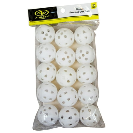 Athletic Works 15-Pack Premium White Practice Plastic Golf Balls