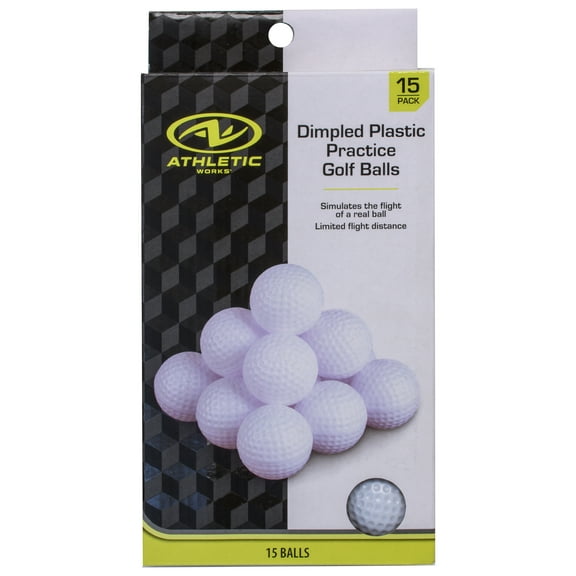 Athletic Works 15Pk White Hollow Practice Golf Balls