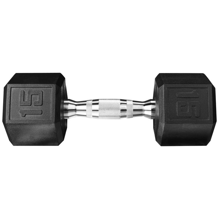 Athletic Works 15lb Hex Dumbbell Single Weight Black Walmart