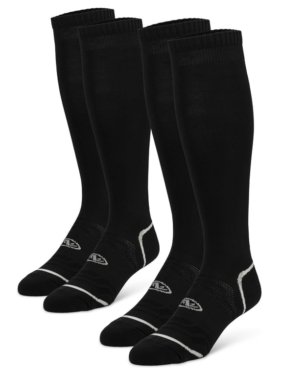 Athletics Works Soccer Socks, Black Unisex Medium, Women's 5-10, 2 pack