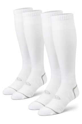 Athletics Works Soccer Socks White Unisex, Large Men's 8-12.5, 2 pack