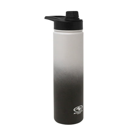 24 oz Stainless Steel Bottle with Screw Cap Lid, Gray Ombre, by Athletic Works