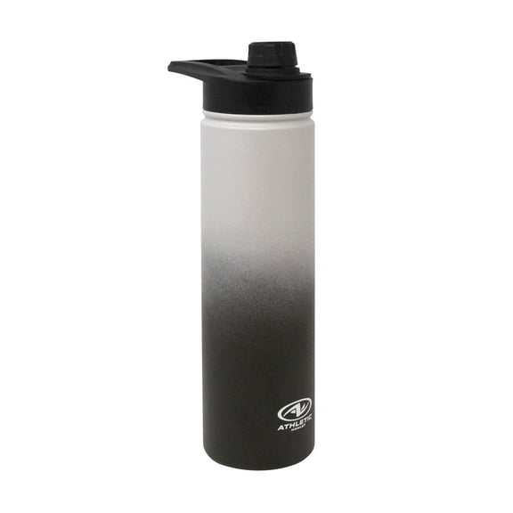 24 oz Stainless Steel Bottle with Screw Cap Lid, Gray Ombre, by Athletic Works