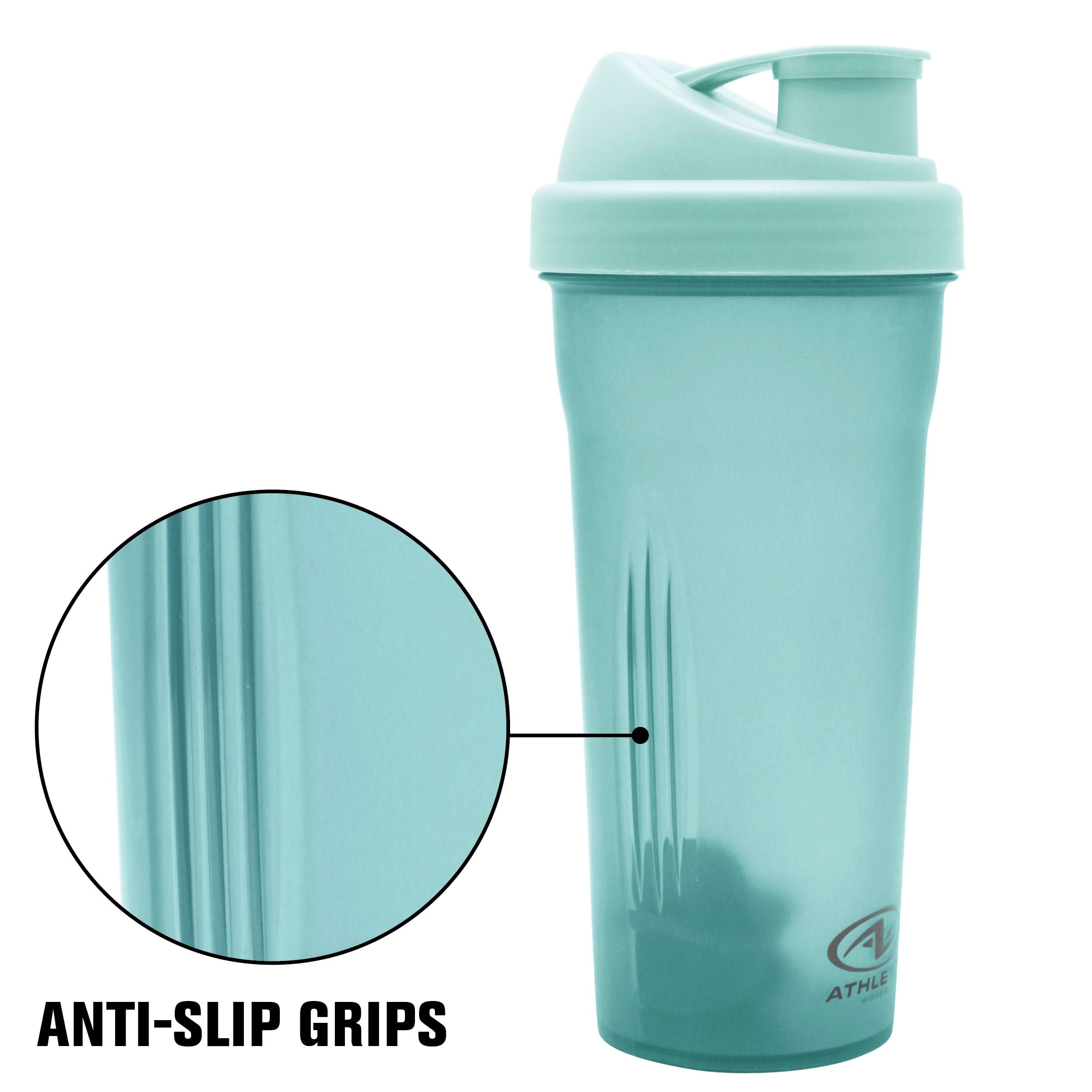 No Pain No Gain Sports Gym Fitness Shaker Bottle Perfect for Protein Shakes and Pre Workout with Plastic Whisk Mixer Ball for Smooth Mix