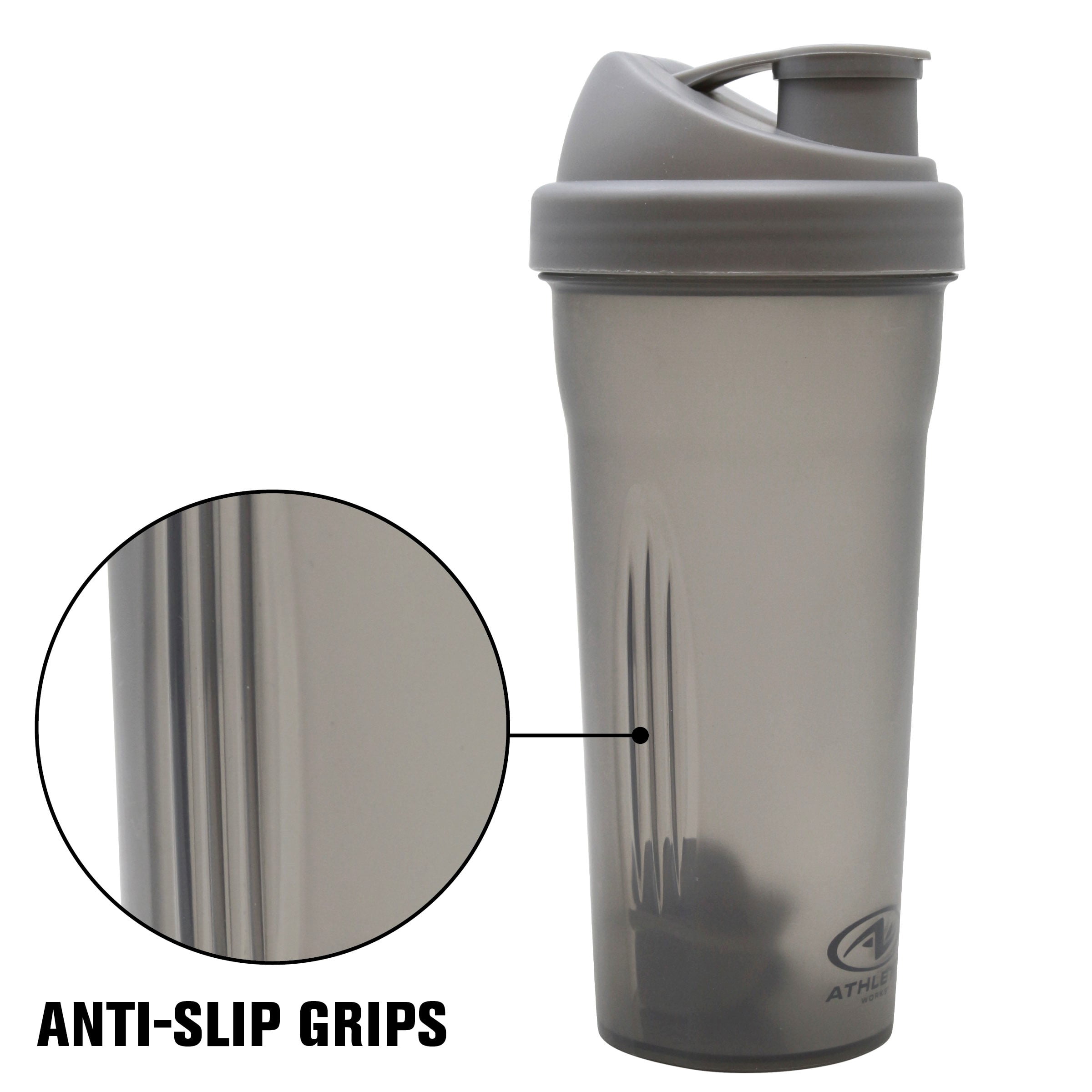 Athletic Works 24oz Aqua Protein Drink Shaker Bottle W/Mixing Ball 