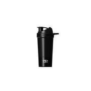 Athletic Works 24oz Stainless Steel Black Protein Drink Shaker Bottle with Powder Compartment