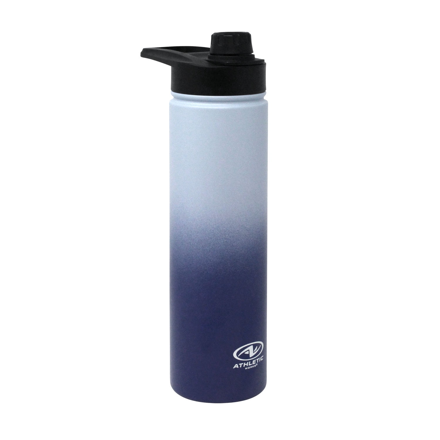 Athletic Works 32 Fluid Ounce SS Water Bottle W/ Flip Straw Lid,  Purple/Aqua Ombre