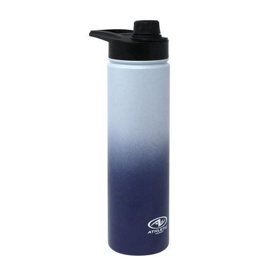 24oz Blue Ombre Stainless Steel Bottle with Screw Cap Lid, by Athletic Works