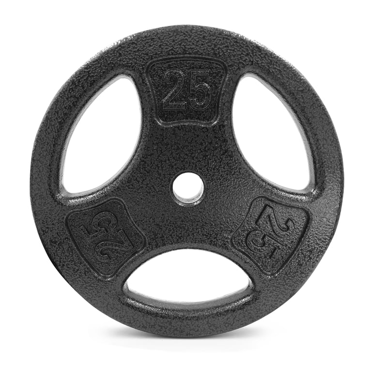Athletic Works 25lb Black Cast Iron Weight Plate for Barbell Sets