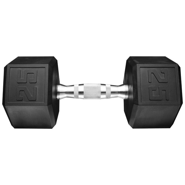 Single Weight Free Shipping! Athletic Works 25lb Hex Dumbbell, Single Weight, Black ...