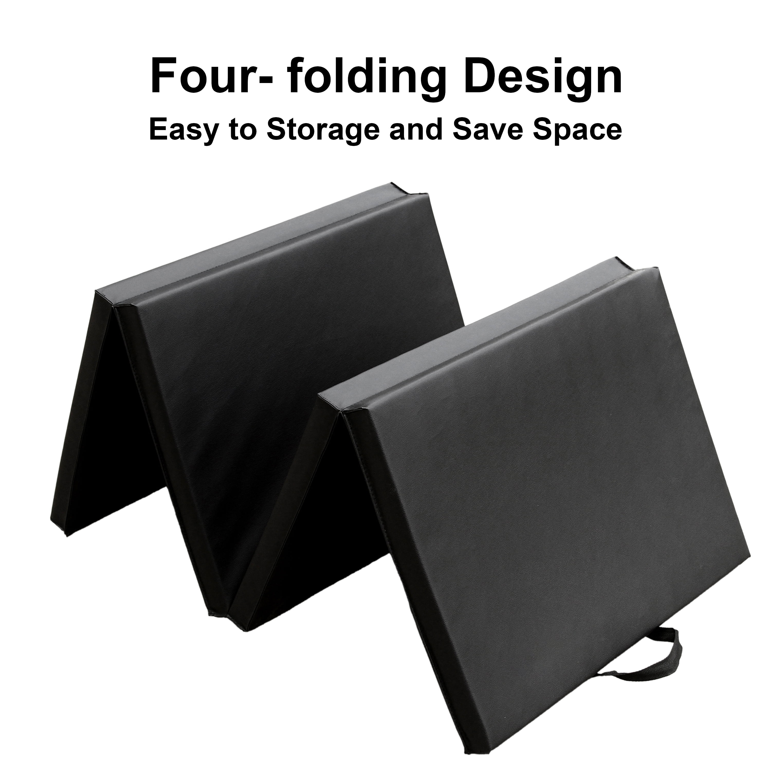 Bi-Fold Folding Exercise Mat - Black