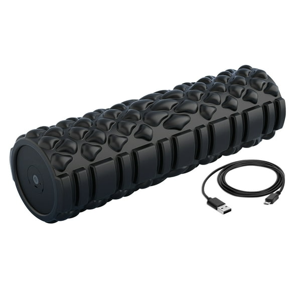 Athletic Works 3-Speed Vibrating Fitness Foam Roller, Rechargeable, Full Body Recovery Roller, Black