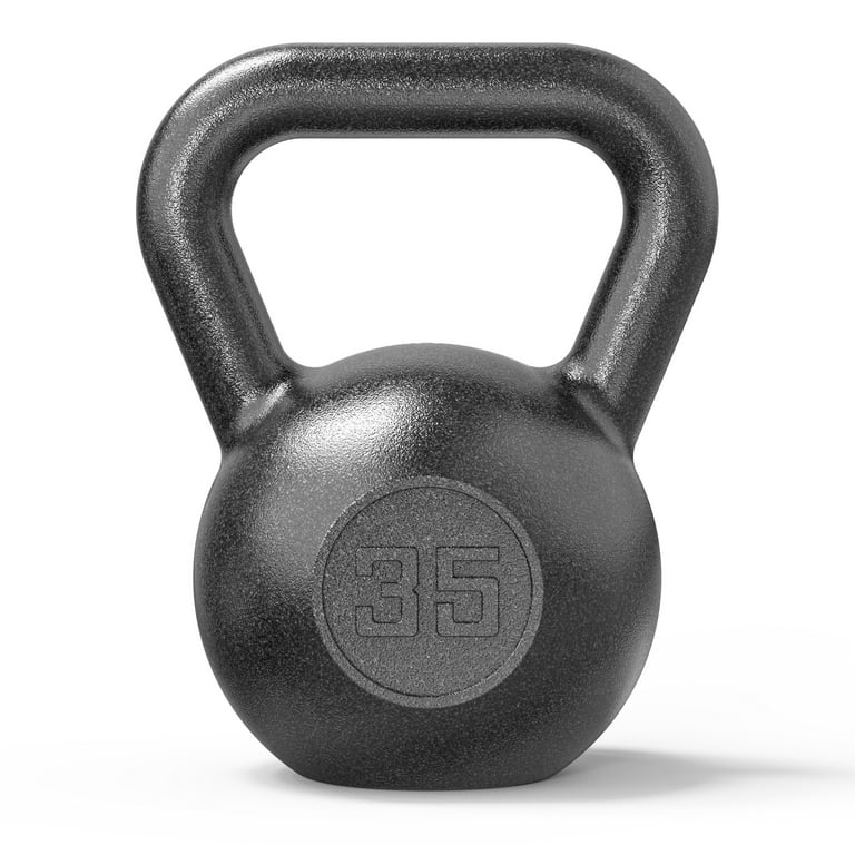 Free Shipping! Athletic Works 35lb Kettlebell, Cast Iron, Black