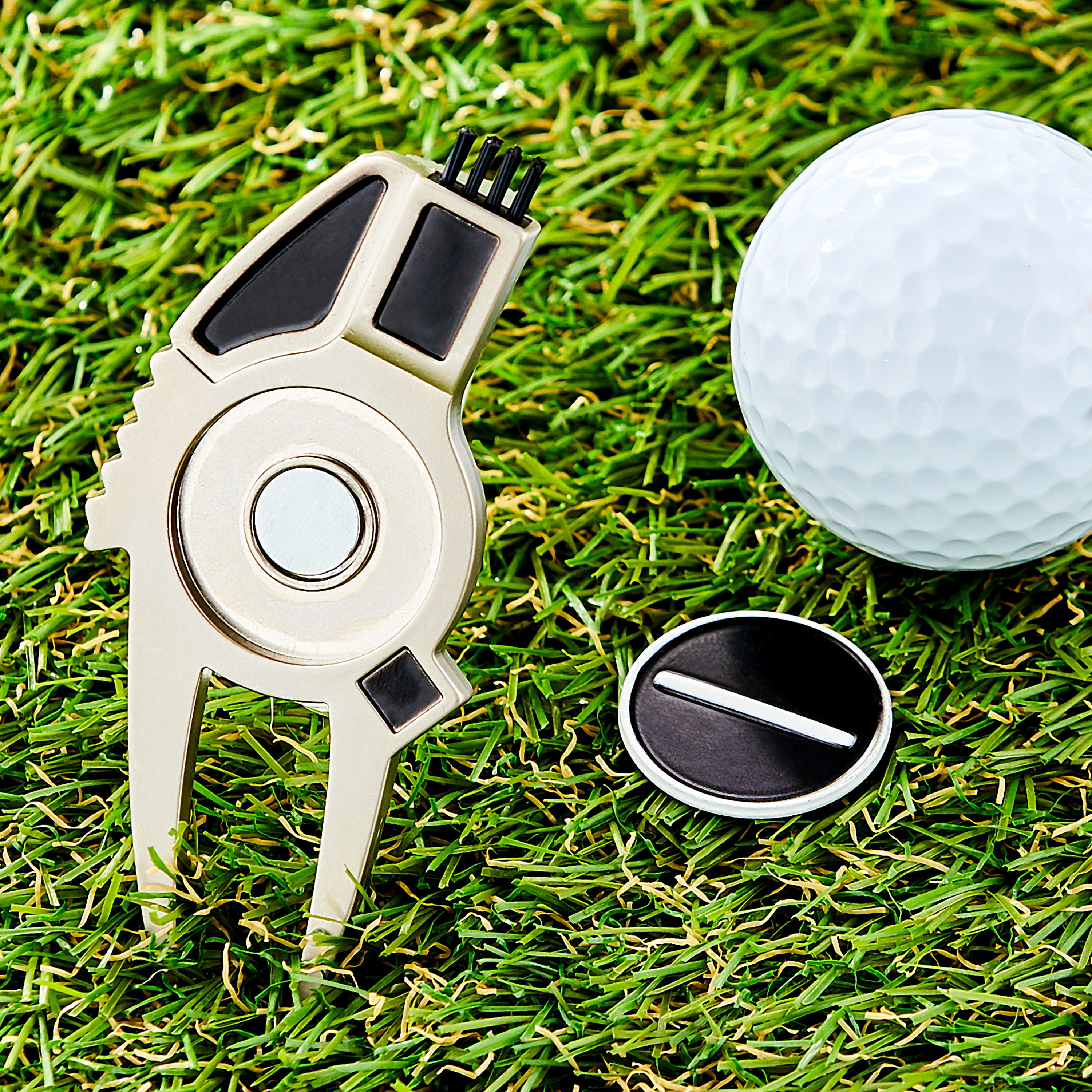 Athletic Works 4-in-1 Golf Divot Tool with Ball Marker, Club