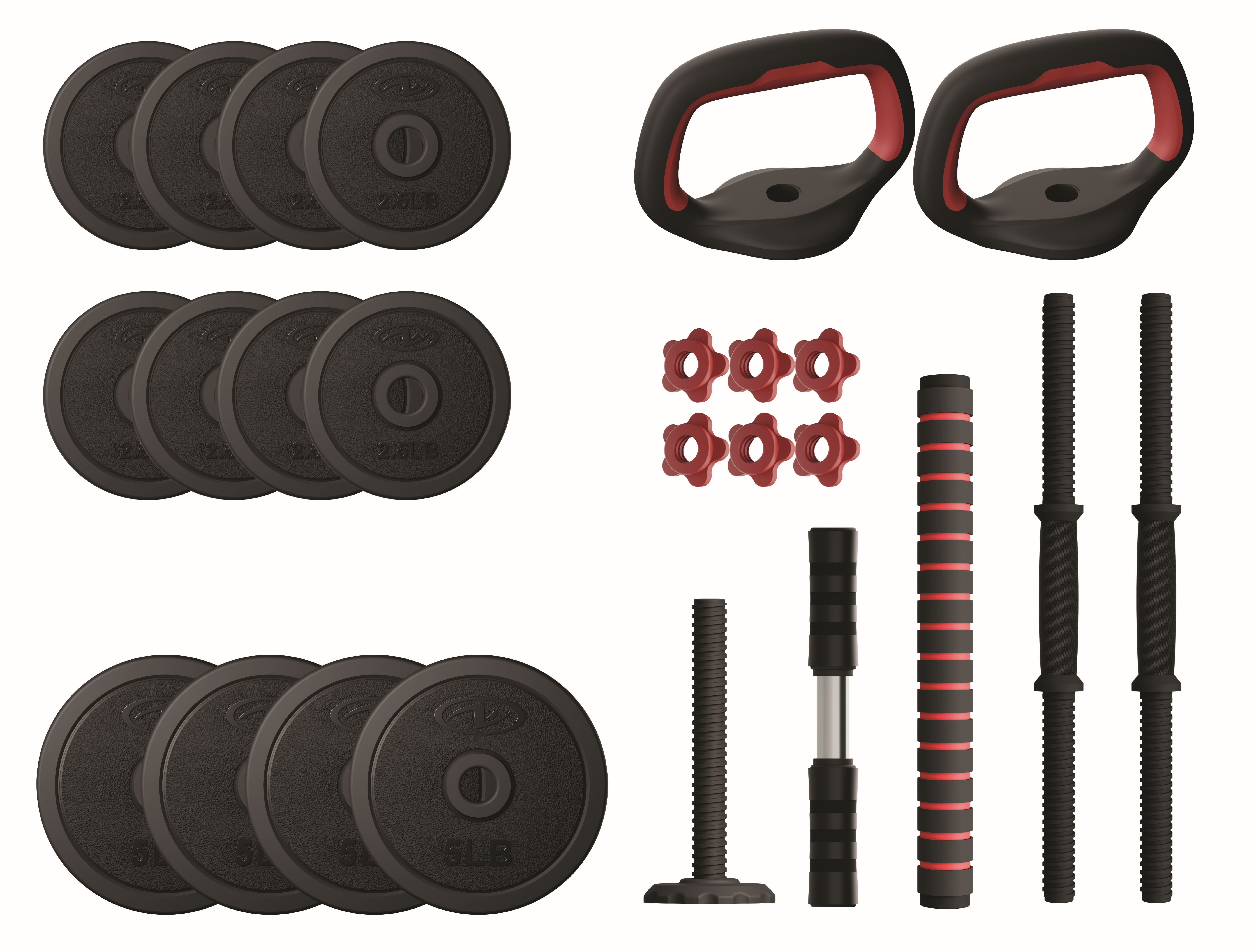 Athletic Works 45LB 5 in 1 Adjustable Dumbbell Set Fitness Exercises for Home Gym Black Walmart