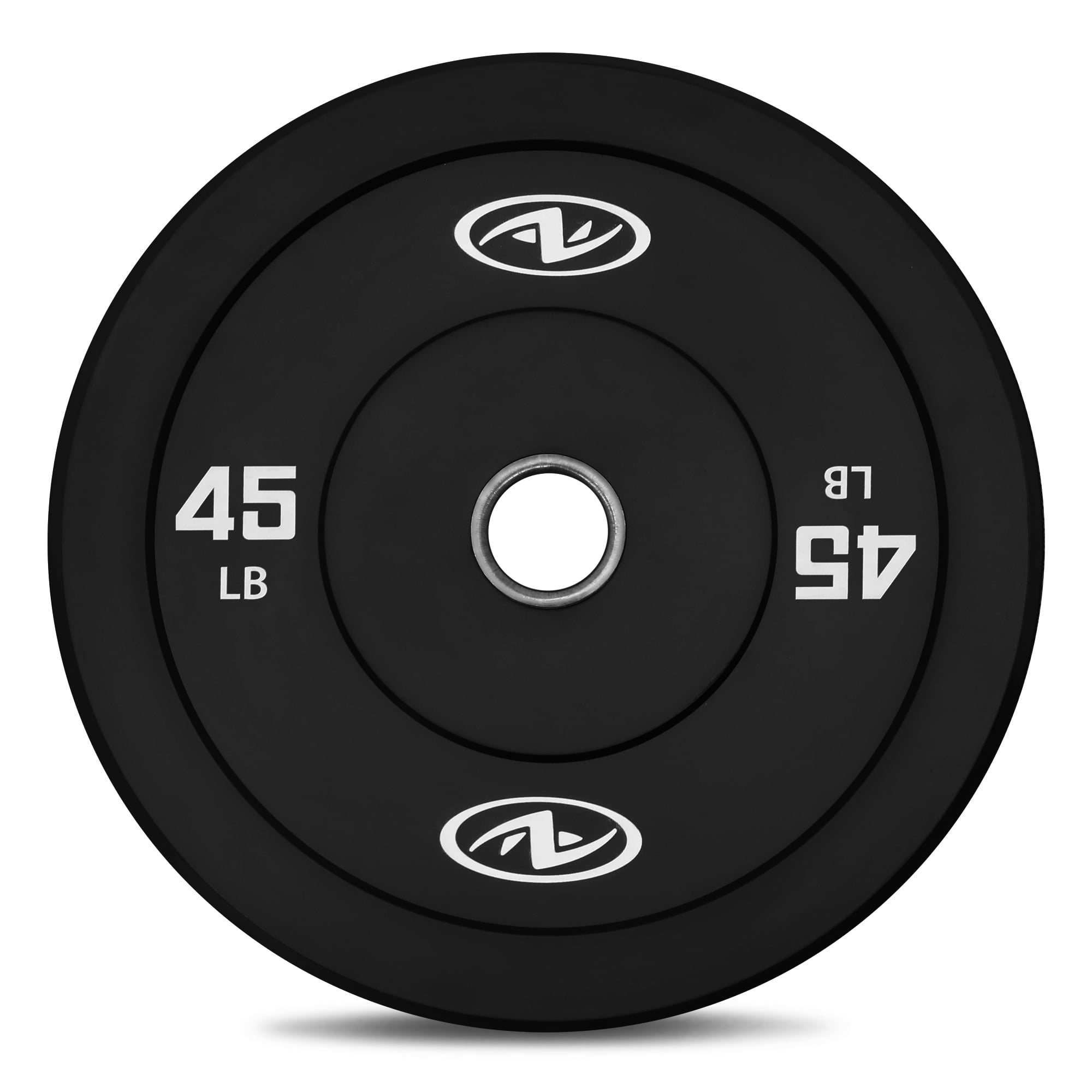 Athletic Works 45lb Black Olympic Rubber Bumper Plate, Single Weight