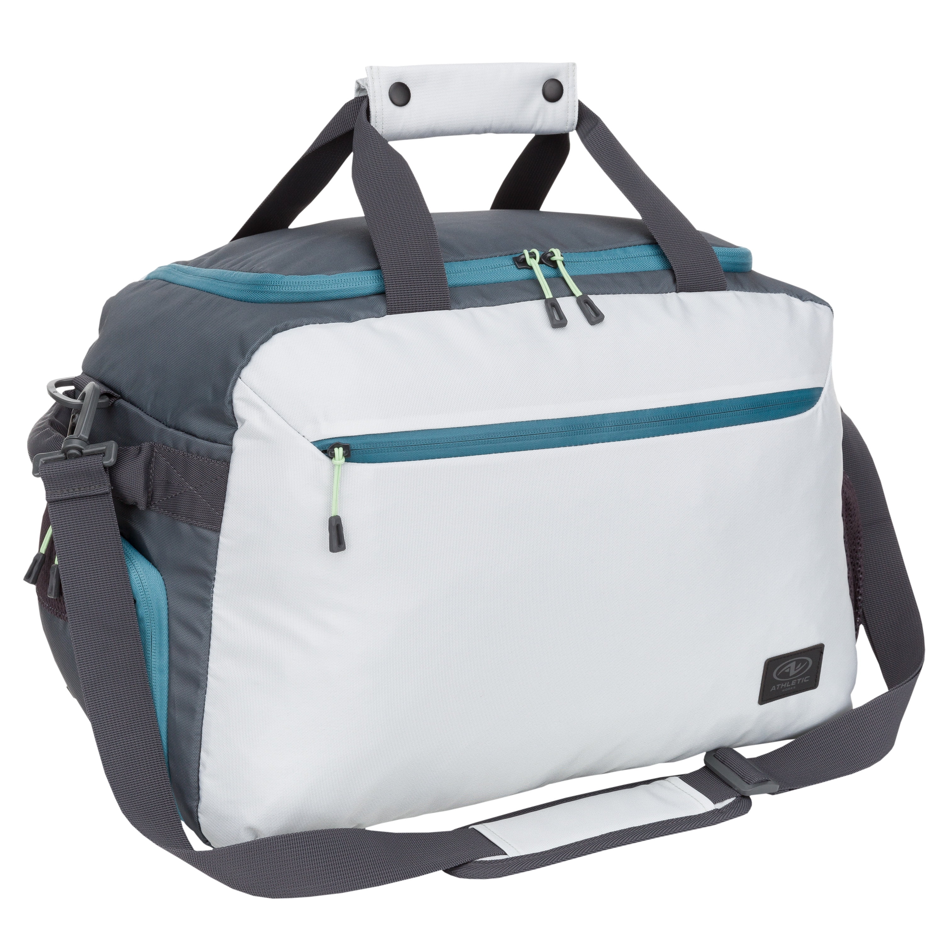 Athletic Works Urban Duffle Bag for Adults, Easy Care Sports Bag, Foggy Dew Gray