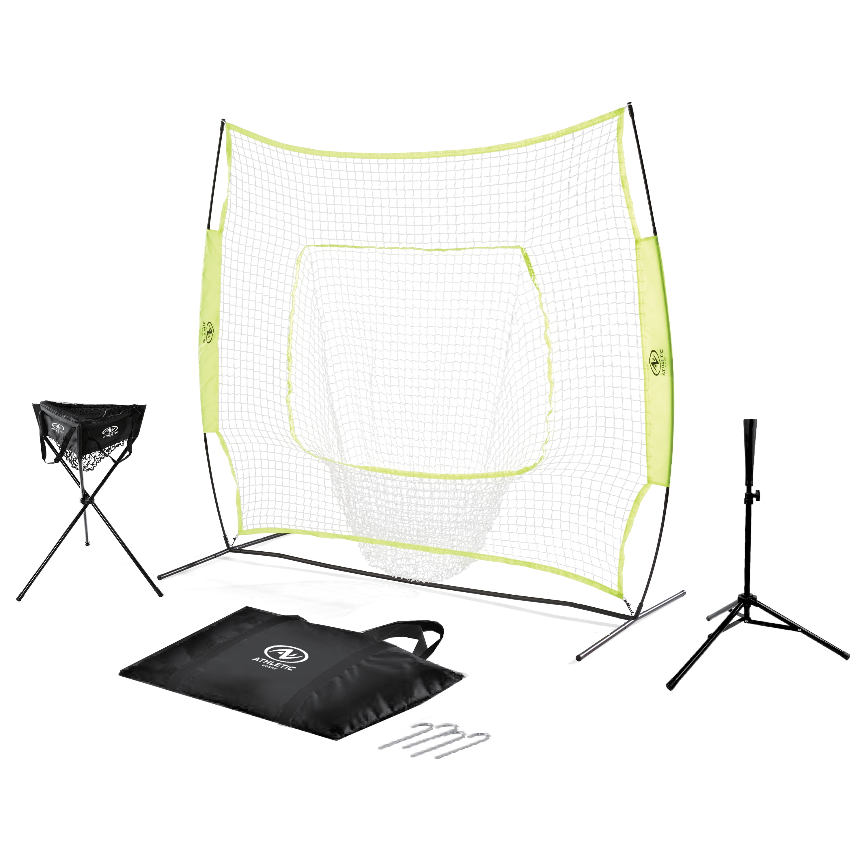 Athletic Works 7ft x 7ft Hit Pitch Training Net, Portable for All Skill